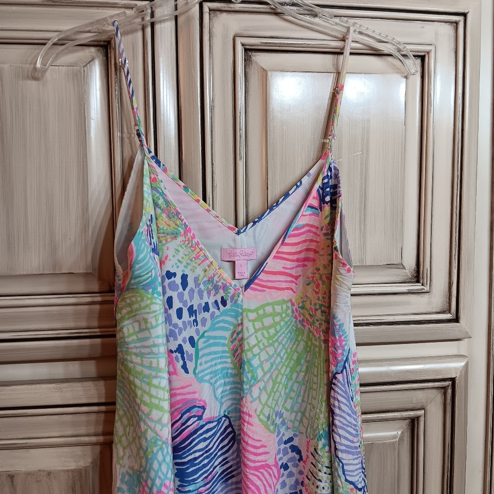 Lilly Pulitzer Clara Roar Of The Sea‎ Silk Slip Shift Dress - Picture 4 of 5